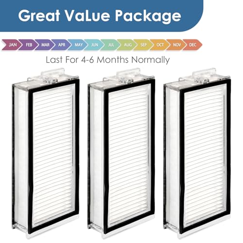 (3 Pack) Q5 Max+ Ultra Replacement HEPA Filters Compatible With Roborock Q5 Max+, Q5 Pro, Q5 Pro+, Q8 Max, Q8 Max+, Q7, Q7+, Q7 Max, Q7 Max+, Q5 Duoroller+ Robot Vacuum, Accessories Kit Filters - color: Q5 Pro HEPA Filter(3 Pieces)