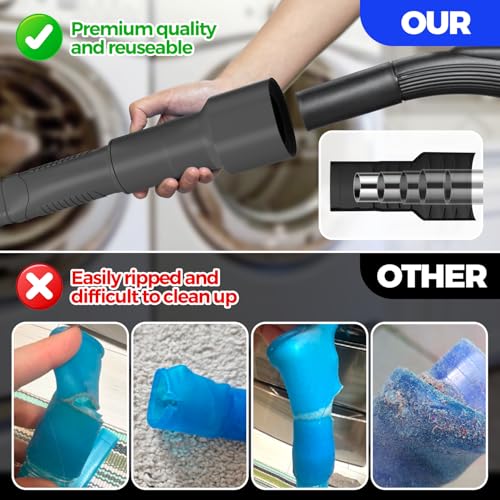 Holikme Dryer Vent Cleaner Kit – Black Lint Vacuum Attachment - color: Black