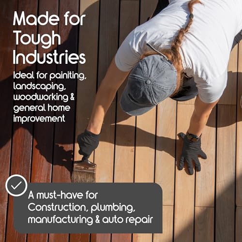 Inspire 6 or 8 Mil HEAVY DUTY Stretch Nitrile Black Gloves Disposable Latex Free - color: Black 8 Mil, size: Medium
