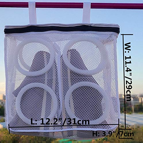 Portable Dryer Shoe Bag Trainers Sneakers Wash Bag for Men Wome Large Padded Mesh Shoes Protector in Washer - size: Square Large