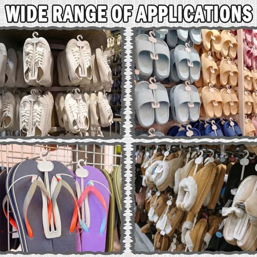 Novabright 50 Pack Sandal Hangers, 7 Inch Plastic Flip Flop Hooks, White - color: White