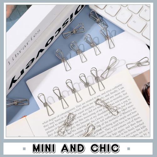Sabary 100 Pcs Paper Clip Metal Wire Clothespin,Small,Silver - color: Silver, size: Single Size (Small)