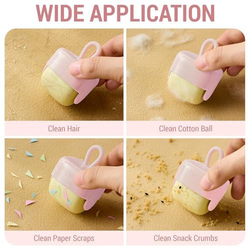 Mini Lint Roller Reusable Washable Sticky Pet Hair Remover - color: Pink+pink