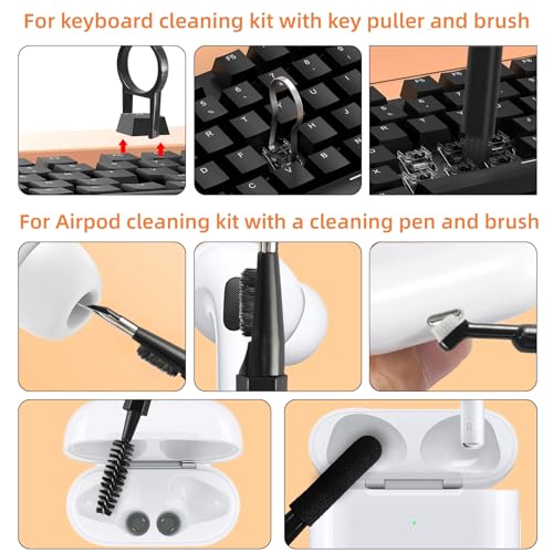 20-in-1 Laptop Phone Screen Earbud Cleaning Kit, Keyboard Cleaner Kit - color: Black
