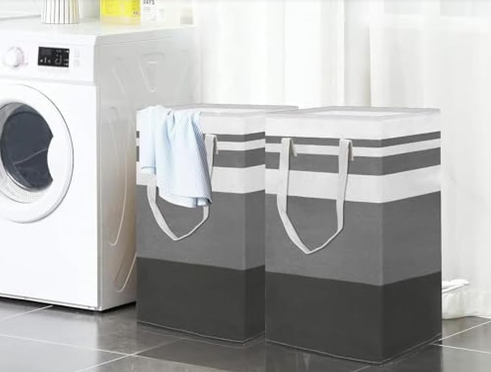 2-Pack Large Laundry Bag, Waterproof,Collapsible Tall Clothes Hamper with Extended Handles for Clothes Toys in the Dorm and Family,NO have Wire frame! not stand up!