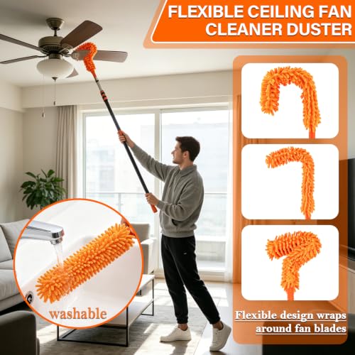 26FT High Ceiling Duster with Extension Pole,High Reach Duster Cleaning Kit