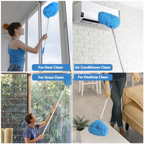 FONUNO Ceiling Fan Cleaner Duster High Ceiling Extended Fan Blade Cleaner - color: Blue