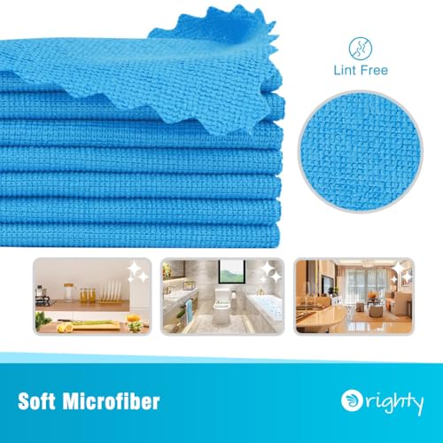 Orighty Microfiber Cleaning Cloth Bulk, 50 Pack Shop Towels 12x12 in, Blue - color: Blue, size: 50 Pack