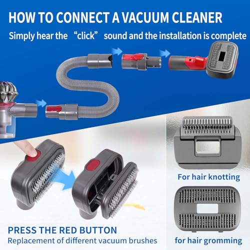 2-in-1 Pet Grooming Kit Compatible with Dyson V7 V8 V10 V11 V15 Cleaner - color: Pet Grooming Kit Suitable for Large Breed Dog or Cat