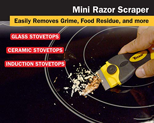 Titan 12031 4-Inch Mini Razor Scraper | Includes 1 Extra Heavy-Duty Razor Blade - style: Mini