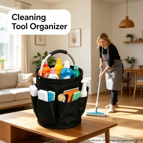 Collapsible Cleaning Caddy Bag 11 Inch Foldable Bucket - color: Style-01