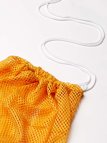 Champion Sports Mesh Equipment Bag – Heavy-Duty Nylon Drawstring Bag with Lock & ID Tag, Breathable Storage Sack for Balls, Swim Gear, Laundry & Toys, Multiple Sizes & Colors - color: Gold, size: 24" x 36"