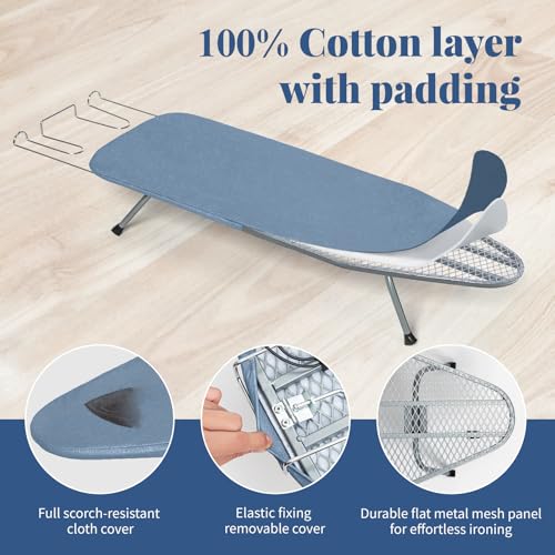 Small Ironing Board Tabletop 32"x12" Blue - color: Blue