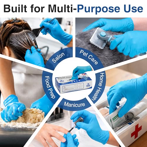Schneider Nitrile Gloves, Gloves Disposable Latex Free, Powder Free - color: Blue, size: Large