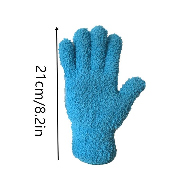 2pcs Microfiber Dusting Gloves, Reusable Coral Fleece Housework Absorbent Gloves, Suitable for Boats, RVs, Swimming Pools, Cars, Home Cleaning, Blinds and Furniture, Blue