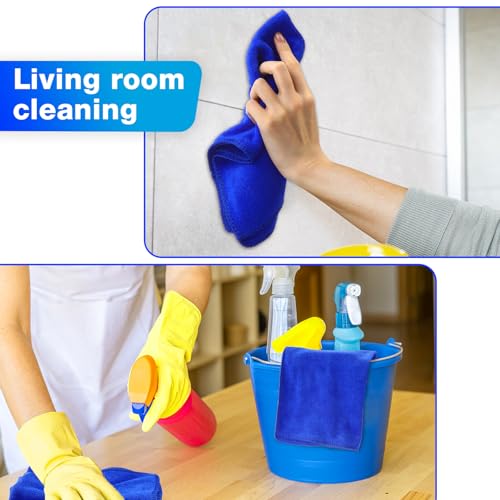 Nuenen Car Microfiber Clean Cloths, Blue, 16 x 16 Inch, 60 Pcs - color: Blue, size: 16 x 16 inches