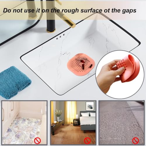 Bovinde Hair Drain Catcher,Square Cover for Shower 2 Pack (Orange) - color: Orange