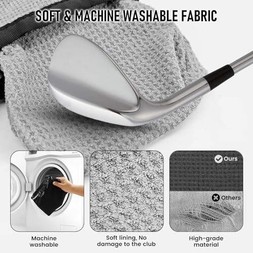 Waterproof Golf Club Cleaner Bags and Golf Ball Washers, Black, 2-Pack - color: 2-Pack Black