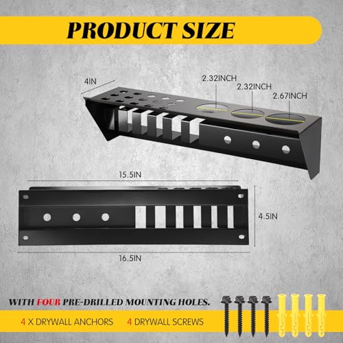 Pressure Washer Gun Holder Foam Cannon Holder Wall Mount Foam Cannon Holders Storage Rack Car Wash Accessories Organizer for Wand Nozzle Tips Storage Rack Pressure Washer Part Accessories