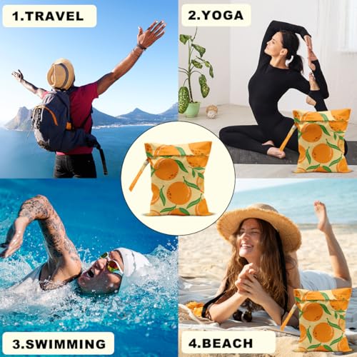 2Pcs Summer Fruits Wet Bag, Strawberry Orange Waterproof Travel Laundry Bag - color: Fruit 1424