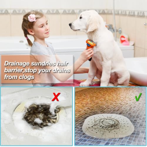 Bovinde Hair Drain Catcher,Square Cover for Shower 2 PCS (Light White Grey) - color: Light White Grey