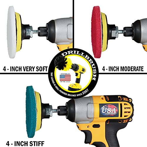 Drill Brush Attachment - Toilet Brush Cleaning Supplies - Grout Cleaner - color: Yellow