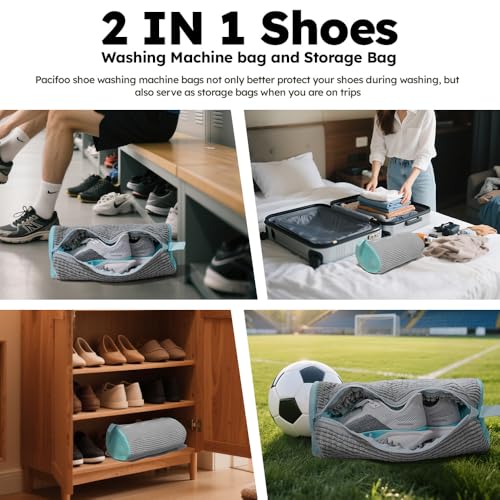 Shoe Washing Machine Bag: Shoe Washing Bag Keeps Clean - Reusable Laundry Shoe Bag for Sneaker Tennis Shoes Unstain Cleaner Kit(Grey 2 Pcs) - color: Pink 2pcs