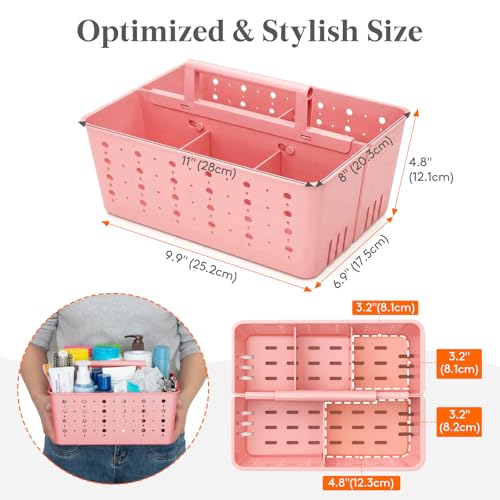 Lifewit Portable Shower Caddy, Plastic Basket Organizer, 1 Pack, Slate Blue - color: Pink