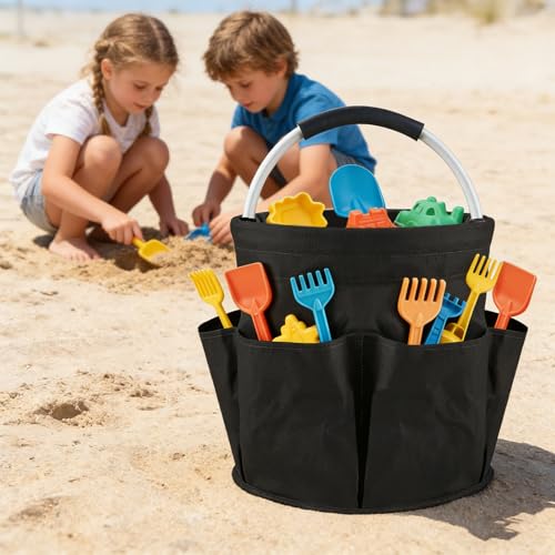 Cleaning Caddy with Handle, Foldable Cleaning Supply Organizer, Portable Cleaning Caddy for Home & Garden