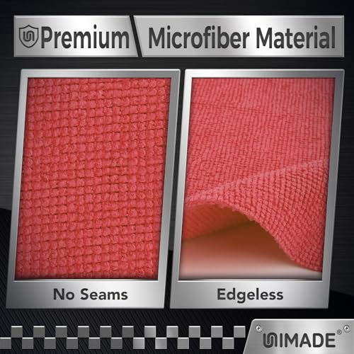 UNIMADE Microfiber Cleaning Cloth, 24 Pack Reusable Microfiber Towels - color: Red, size: 24pk