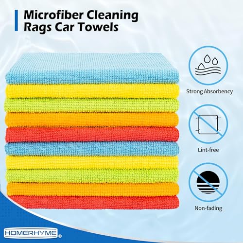 Bar Rags, 120 Pack Microfiber Cleaning Cloths, 11.5"*11.5" Cleaning Rags Towels Absorbent Lint-Free, All-Purpose for Office, Household Cleaning - color: Assorted, style: 120 Pack