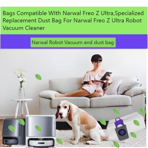 Dust Bags Replacement for Narwal Freo Z Ultra/Freo Z10 Robot Vacuum:8Pack