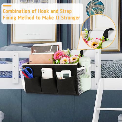 Lilithye Bedside Caddy, Bedside Storage Bag Hanging Organizer for Bunk Bed - color: 1pc Black