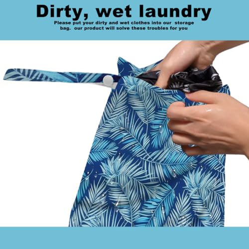 2Pcs Tropical Plants Wet Bag Wet Dry Bag Reusable with Zipper, 12x10 Inch - color: Multicolor 1467