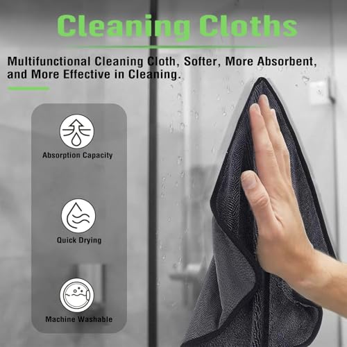 Deedlite Bath Wipes Shower Cleaning Cloths, Premium Car Drying Towel | Ultra Absorbent Twisted-Loop Design| Microfiber Towel for Car, Shower Cabin, Household - color: 3pack, size: 15.75*23.62 INCH
