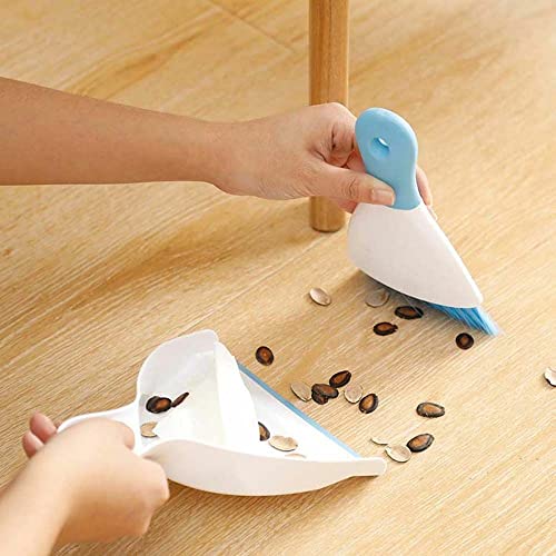 Dust pan Broom Brush Dustpan - Small Broom and Dustpan Set,Mini Broom and Dustpan,Small Dustpan and Brush Set for Home Cleaning, Sofa, Desk, Guinea Pig Cage, Cat Litter etc.(Light Blue) - color: Light Blue, size: 1 Set