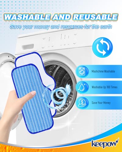 KEEPOW 8 Pack Steam Mop Pads Compatible with ScrubWiz Steam Mop Cleaner