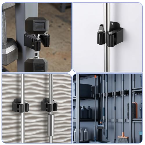 6PCS Magnetic Broom Holder Heavy Duty, Wall Mounted Mop Broom Holder Rack