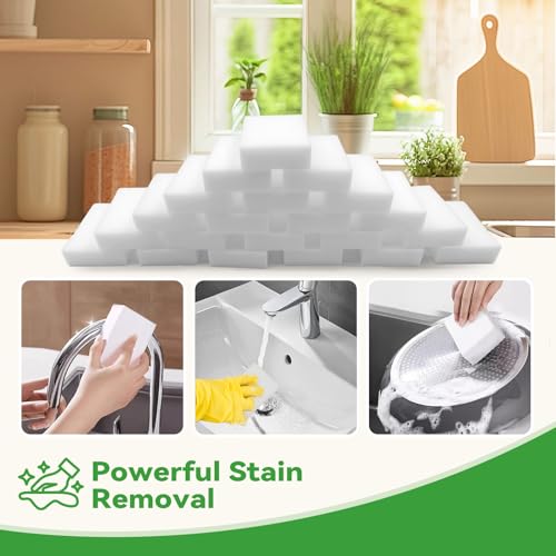 Magic Sponge Melamine Cleaning Eraser, Water-Activated Foam in Bulk (100)