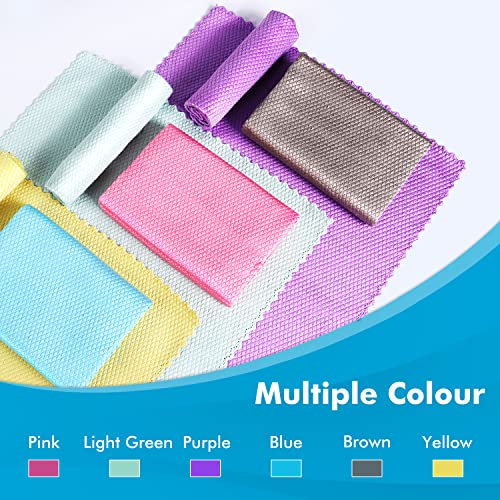 Easy Clean Streak Free Glass Cleaning Miracle Microfiber Cleaning Cloth for Kitchen,Counter,Window,Mirror Lint Free Dish Drying Cloths Glass Polishing Rag,All-Purpose,Reusable,Nanoscale Pack of 6 - color: 6 Color Assorted