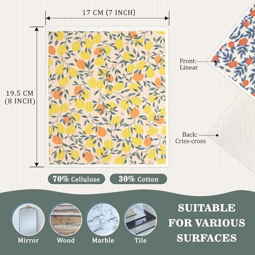 YoulerTex Swedish Dishcloths Dish Towels Set: 6 Packs Cellulose Sponge Cloths Reusable Cleaning Cloths for Kitchen Absorbent Reusable Paper Towels Dish Cloth Non-Scratch No Odor (8 Pcs Animal) - color: 8 Pcs Animal