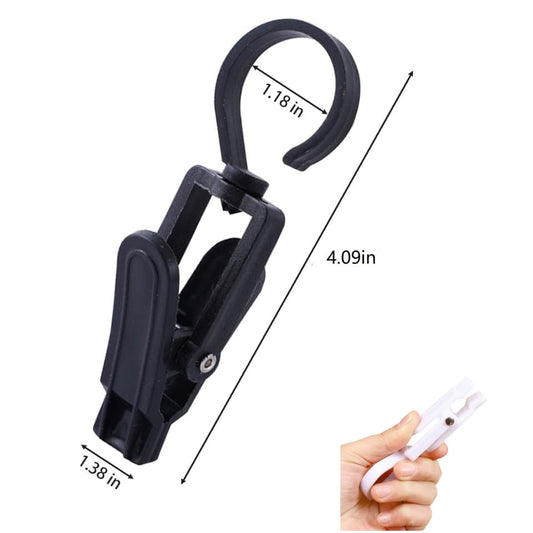 10 Pcs Laundry Hooks with Clips,Clothes pins,360° Rotating Hook Clips, Hangers Clip Socks Curtain Towels Bathroom Closet Kitchen Office (Black and White) - color: Black and White