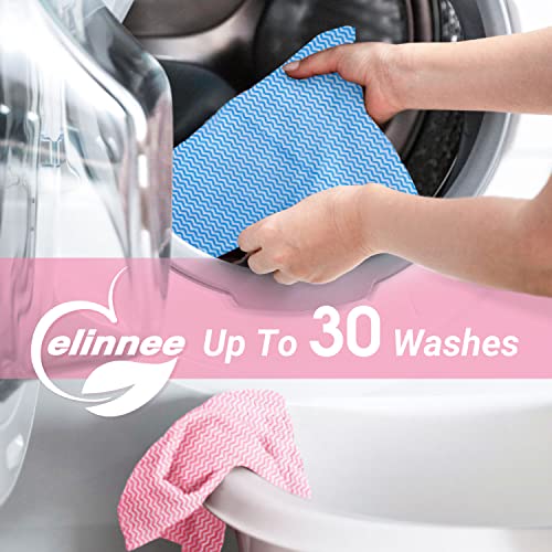Reusable Cleaning Cloths Dish Paper Towels, Domestic Cleaning Towels, Multipurpose Quick-Dry Rag Dish Cloths Heavy Duty Handy Wipes for Kitchen 25 Count 14.2"X15.7", Pink - color: Pink-25