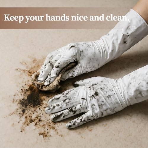 50 Counts 16" Long Disposable Nitrile Gloves,White,L - color: White, size: Large