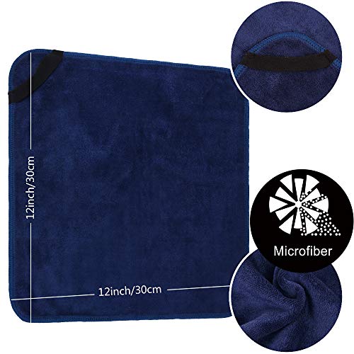 SINLAND Microfiber Facial Cloths Fast Drying Washcloth 12inch x 12inch (Pack of 10, Navy Blue) - color: Navy Blue, size: 1 Count (Pack of 10)