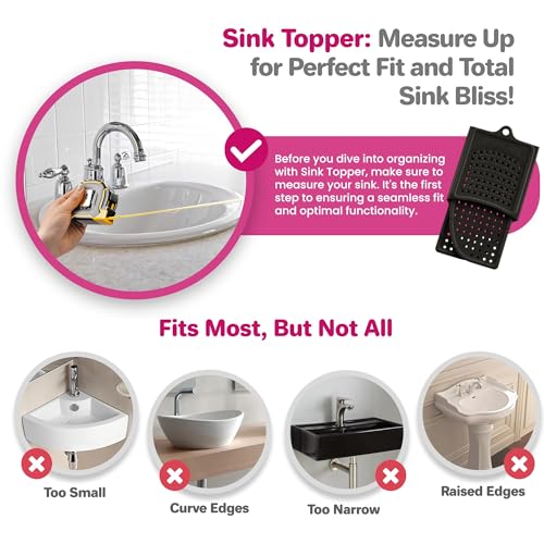 Sink Topper Bathroom Sink Cover for Counter Space, Standard Black - color: Black, size: Standard