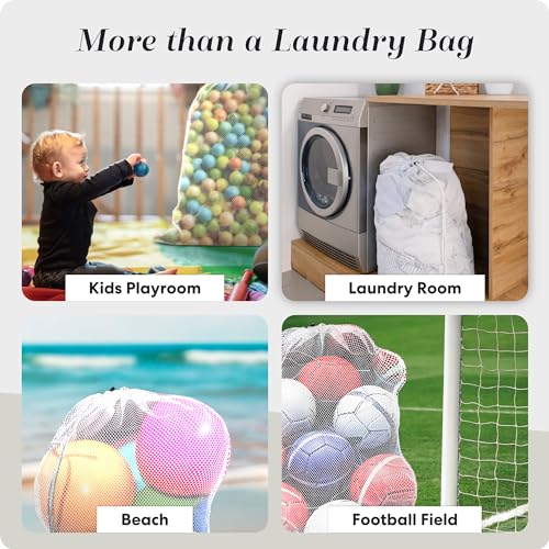 Handy Laundry Mesh XL Laundry Bag 24"x36" 2-Pack, Heavy Duty, White - color: White