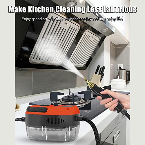 2500W Handheld Steam Cleaner High Temperature Pressurized Steam Cleaning Machine Portable Car Steamer with Brush Heads (Red) - color: Red