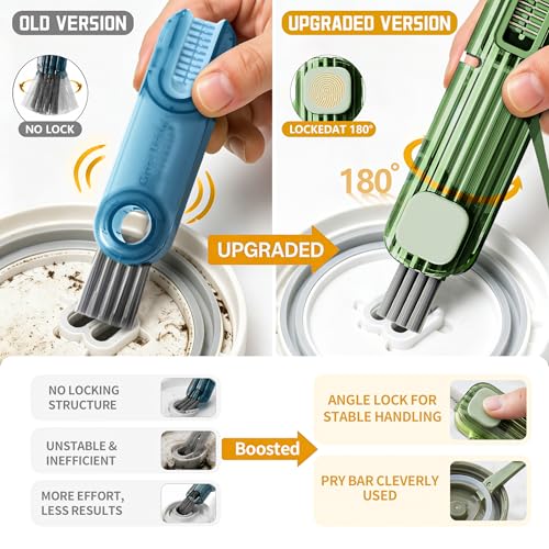 2Pcs 4 in 1 Cup Lid Gap Cleaning Brush Set,Multifunctional Crevice Cleaning Brush for Bottle,Multipurpose Bottle Cleaner with Compact Design Tiny Silicone Cup Holder Cleaner Tool,Kitchen Gadgets - color: Beige+grey