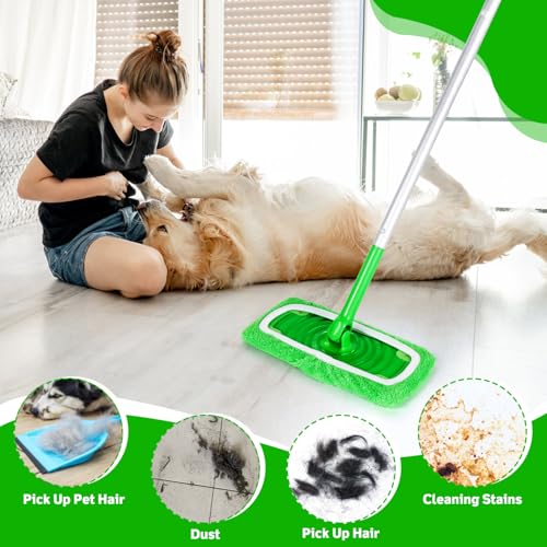 AmaVins Microfiber Mop Pads, 8Pcs Reusable for Sweeper Mop - color: Green 8 Pack